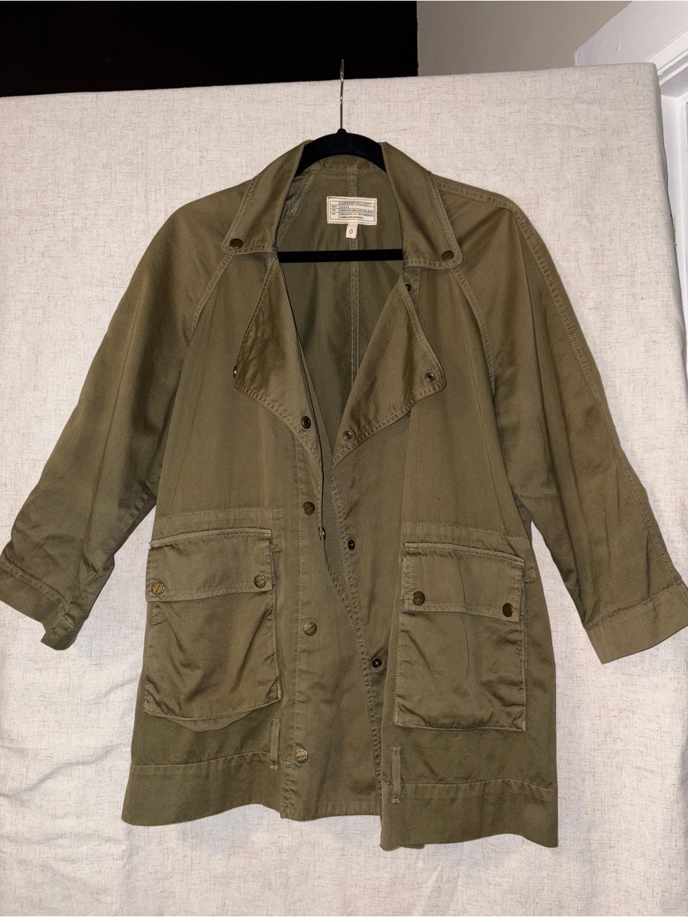 Current/Elliott Olive Green Utility Jacket with Patch Pockets